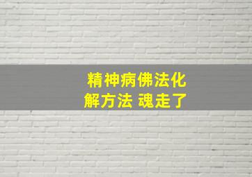 精神病佛法化解方法 魂走了